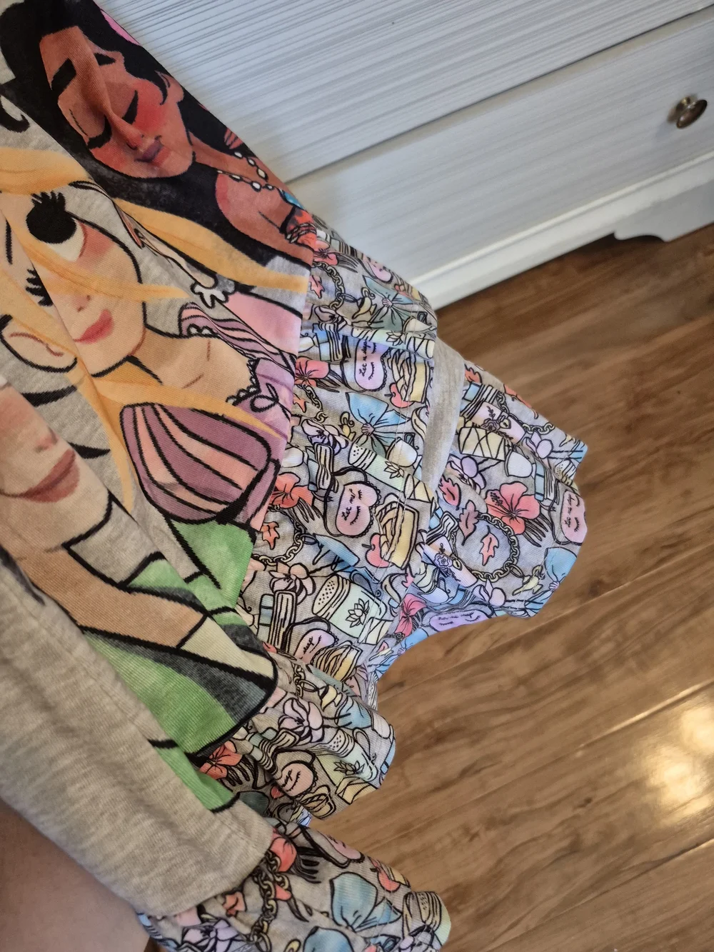 Disney Princess Graphic Ruffle Hem Dress - Gray & Pastel